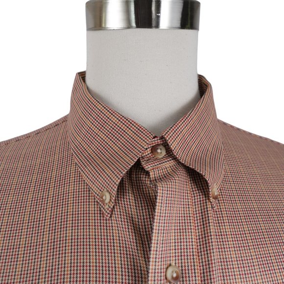 Jos. A. Bank Men's Travelers's Collection XL Button Down Shirt Brown Checked - Picture 3 of 10